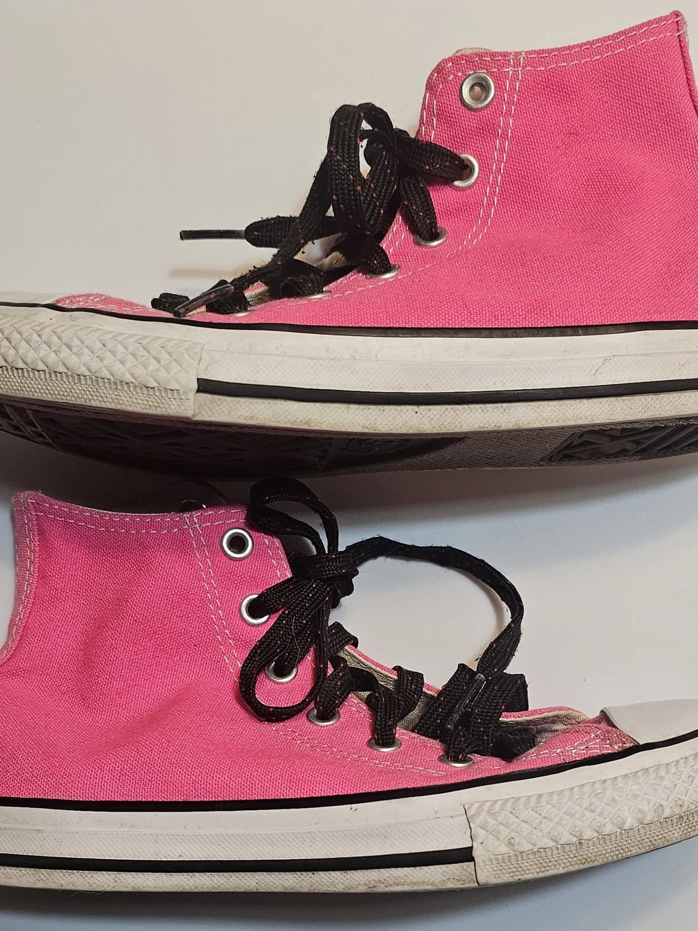 Converse Hot Pink High-Top Canvas Sneakers with Black Laces